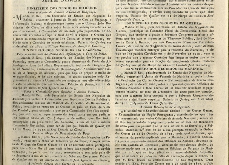 Diário do Governo, 10 de Abril de 1822 - 1