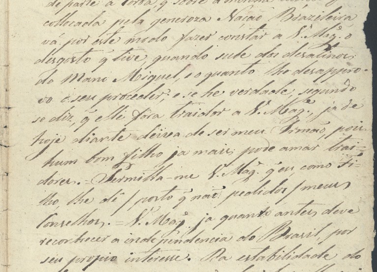 Carta de D. Pedro ao pai D. João VI - 1